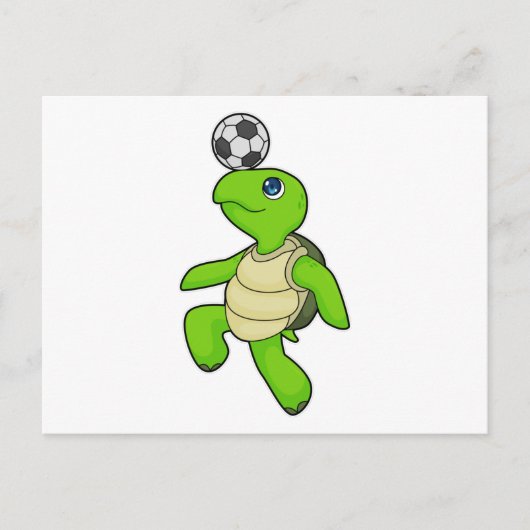 Carte Postale Joueur de soccer tortue Football (Devant)
