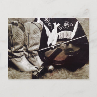 Carte Postale Joueur de violon cowboy