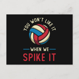 Carte Postale Joueur de volley-ball Vous n'aimerez pas Plage Vin