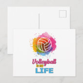 Carte Postale Joueur de volleyball de plage de volleyball de l'é (Devant / Derrière)