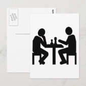 Carte Postale joueur d'échecs (Devant / Derrière)