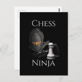 Carte Postale Joueur d'échecs Ninja amusant (Devant / Derrière)