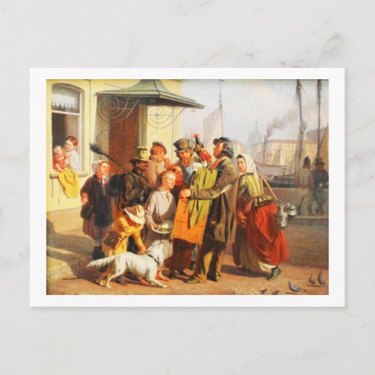 Carte Postale Joueur d'orgue de barbarie (Devant)