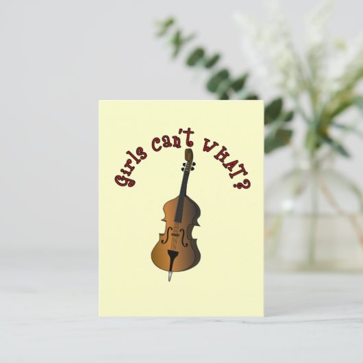 Carte Postale Joueur double basse à chaîne verticale (Debout devant)