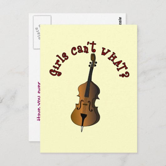 Carte Postale Joueur double basse à chaîne verticale (Devant / Derrière)