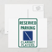 Carte Postale Joueurs Clarinet Parking (Devant / Derrière)