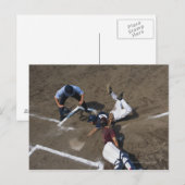Carte Postale Joueurs de baseball glissant dans la base (Devant / Derrière)