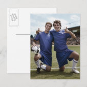 Carte Postale Joueurs de football applaudissant (Devant / Derrière)