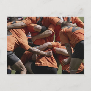 Carte Postale Joueurs de rugby masculin en scratte, vue arrière