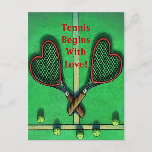 Carte Postale Joueurs De Sport Tennis Commence Ave (Devant)