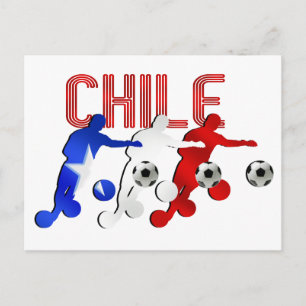 Carte Postale Joueurs du drapeau du Chili de football cadeaux