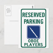 Carte Postale Joueurs Oboe Parking (Devant / Derrière)