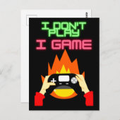 Carte Postale Joueurs vidéo : Je ne joue pas Je jeu (Devant / Derrière)