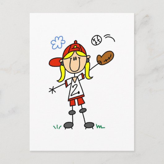 Carte Postale Joueuse de baseball Tshirts et cadeaux (Devant)