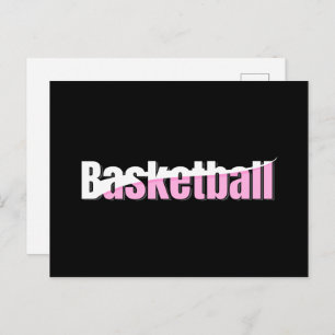 Carte Postale Joueuse de basket-ball de fille Typographie rose