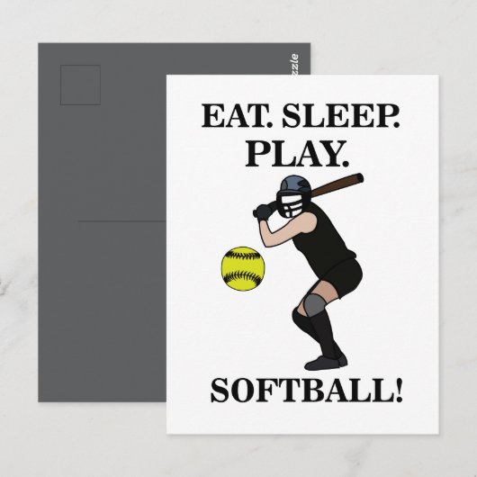 Carte Postale Joueuse de softball (Devant / Derrière)