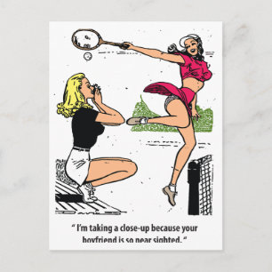 Carte Postale Joueuse de tennis magnifique, humour, vintage