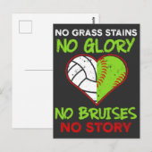 Carte Postale Joueuse de volley-ball softball Blesures Athlètes (Devant / Derrière)