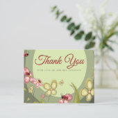 Carte Postale Joueuse Verte & Coccinelle Merci (Debout devant)