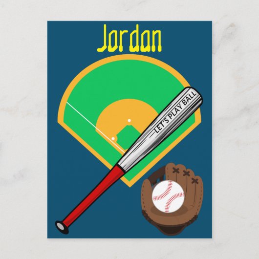 Carte Postale "Jouons au bal" Baseball (Devant)