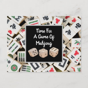Carte Postale Jouons au Mahjong