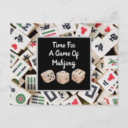 Carte Postale Jouons au Mahjong (Devant)