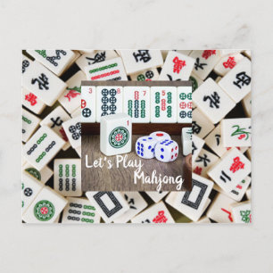 Carte Postale Jouons au Mahjong