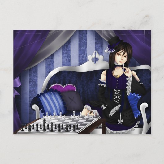 Carte Postale Jouons aux échecs (Devant)