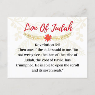Carte Postale Jour 14. Noms De Jésus Lion De L'Avent De Juda