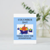 Carte Postale Jour COLUMBUS : blague indienne (Debout devant)