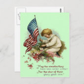 Carte Postale Jour commémoratif de la garde d'enfants du drapeau (Devant / Derrière)