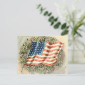 Carte Postale Jour commémoratif du drapeau américain Fleurs de c (Debout devant)