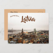 Carte Postale Jour couvert à Riga Lettonie (Devant / Derrière)