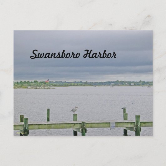 Carte Postale Jour couvert sur le port de Swansboro (Devant)