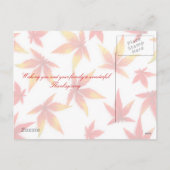 Carte postale Jour d'Action de grâce (Dos)