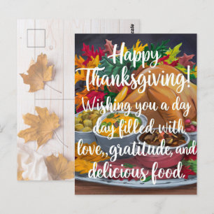 Carte Postale Jour d'Action de grâce de l'amour et de la gratitu