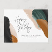 Carte Postale Jour d'anniversaire abstrait en terre cuite verte (Devant)