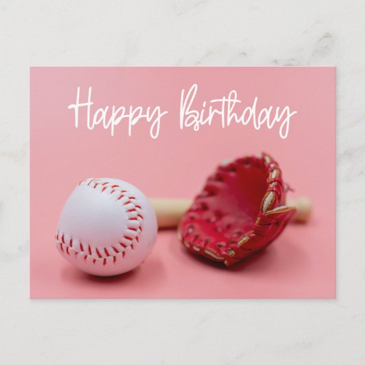 Carte Postale Jour d'anniversaire de baseball mot vert pour le j (Devant)