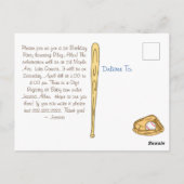 Carte Postale Jour d'anniversaire du baseball du garçon (Dos)