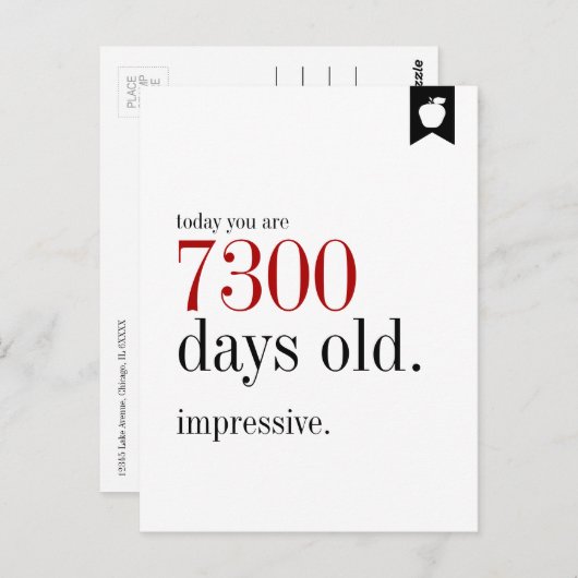 Carte Postale Jour d'anniversaire Jours Ancien Anniversaire Cart (Devant / Derrière)