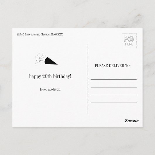 Carte Postale Jour d'anniversaire Jours Ancien Anniversaire Cart (Dos)