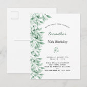 Carte Postale Jour d'anniversaire verdure botanique floral éléga (Devant / Derrière)