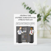 Carte Postale Jour d'appréciation de l'administrateur système - (Debout devant)