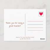 Carte Postale Jour d'appréciation de l'enseignant d'escargot mig (Dos)