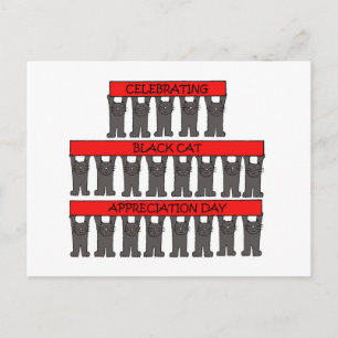 Carte Postale Jour d'appréciation des chats noirs 17 août