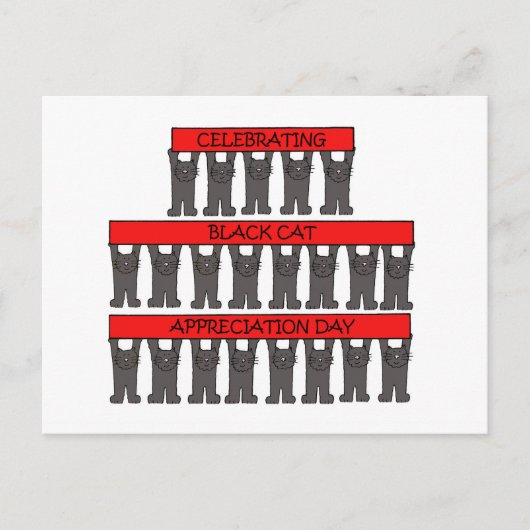 Carte Postale Jour d'appréciation des chats noirs 17 août (Devant)