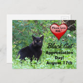 Carte postale Jour d'appréciation du chat noir (Devant / Derrière)