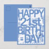Carte Postale Jour de 21e anniversaire  (Devant / Derrière)