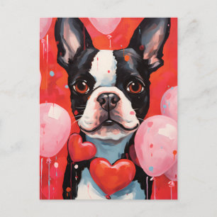 Carte Postale Jour de Boston Terrier Valentines
