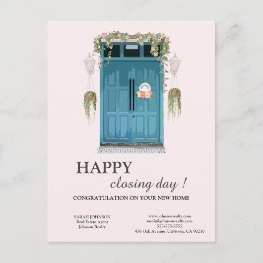 Carte Postale Jour de clôture Agent immobilier en immobilier rés (Devant)